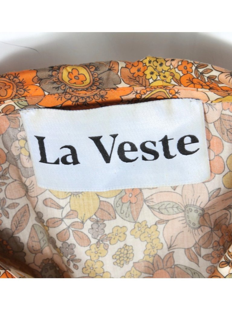 La Veste Wide Collar Warm Floral Long Sleeve Puffed Shoulder Blouse Sz M /112 — image 6 of 6